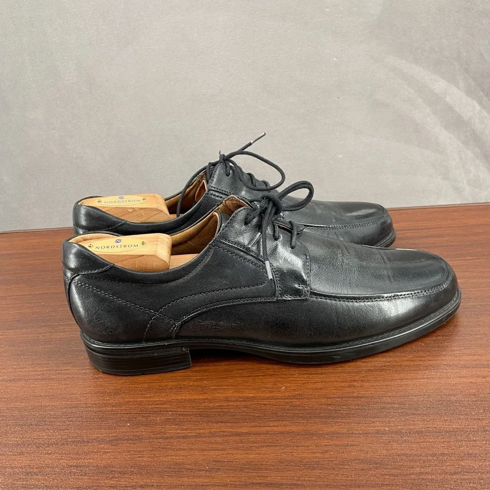 Florsheim Midtown 12136-001 Mens 9.5 D Dress Shoes Black Leather Moc Toe Oxford